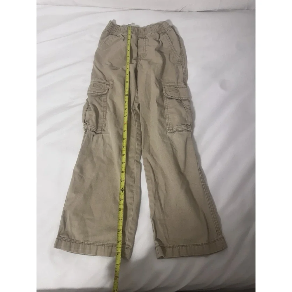 The Children's Place Boys Size 8 Khaki Cargo Pants Elastic Waist Tan